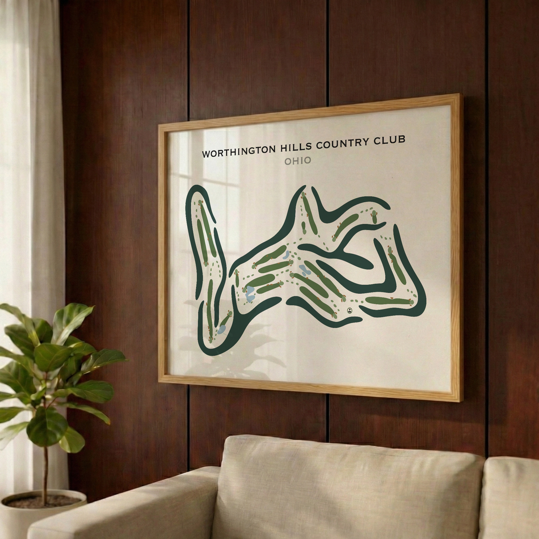 Worthington Hills Country Club, Ohio - Printed Golf Courses