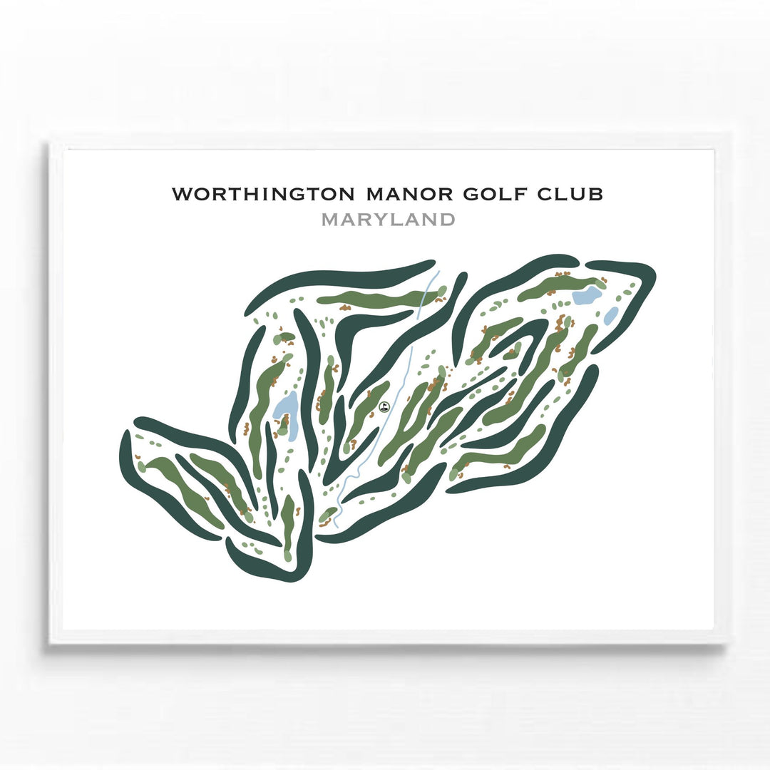 Worthington Manor Golf Club, Maryland - Printed Golf Courses