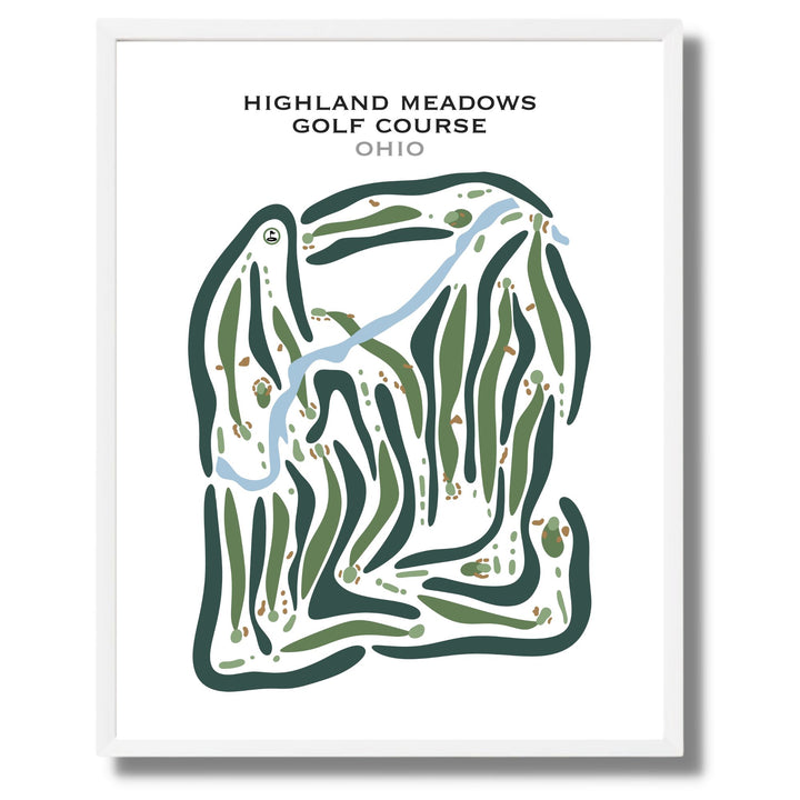 Highland Meadows Golf Course, Ohio - Printed Golf Courses