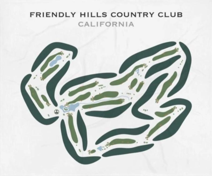 Friendly Hills Country Club, California - Printed Golf Courses