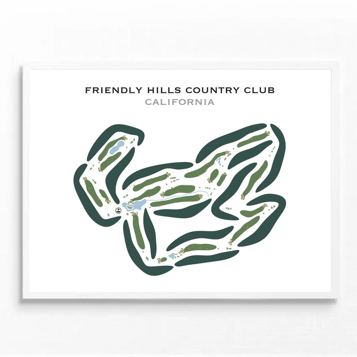Friendly Hills Country Club, California - Printed Golf Courses