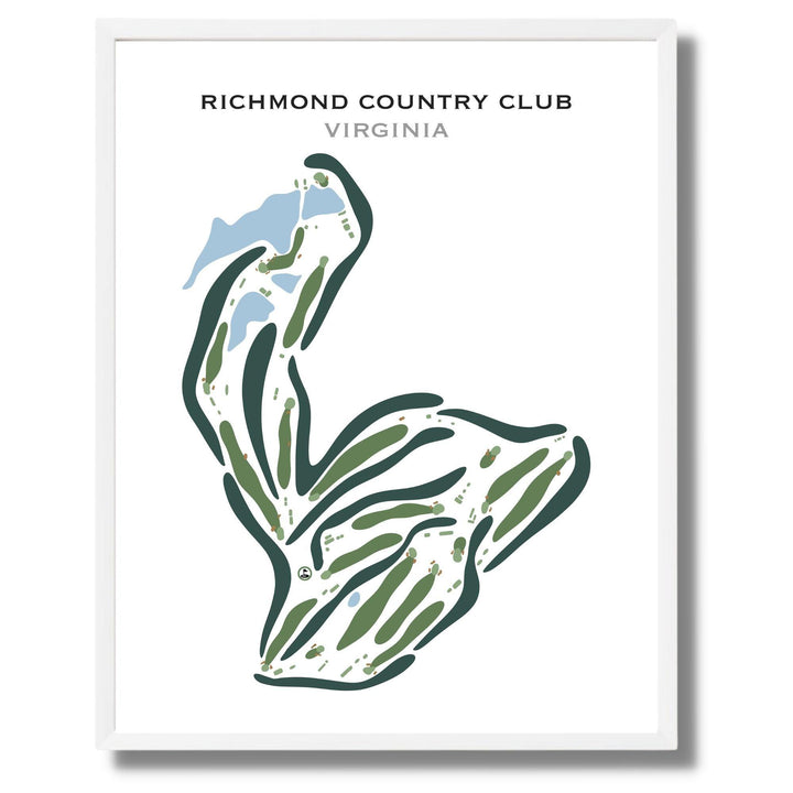 Richmond Country Club, Virginia - Printed Golf Courses - Golf Course Prints