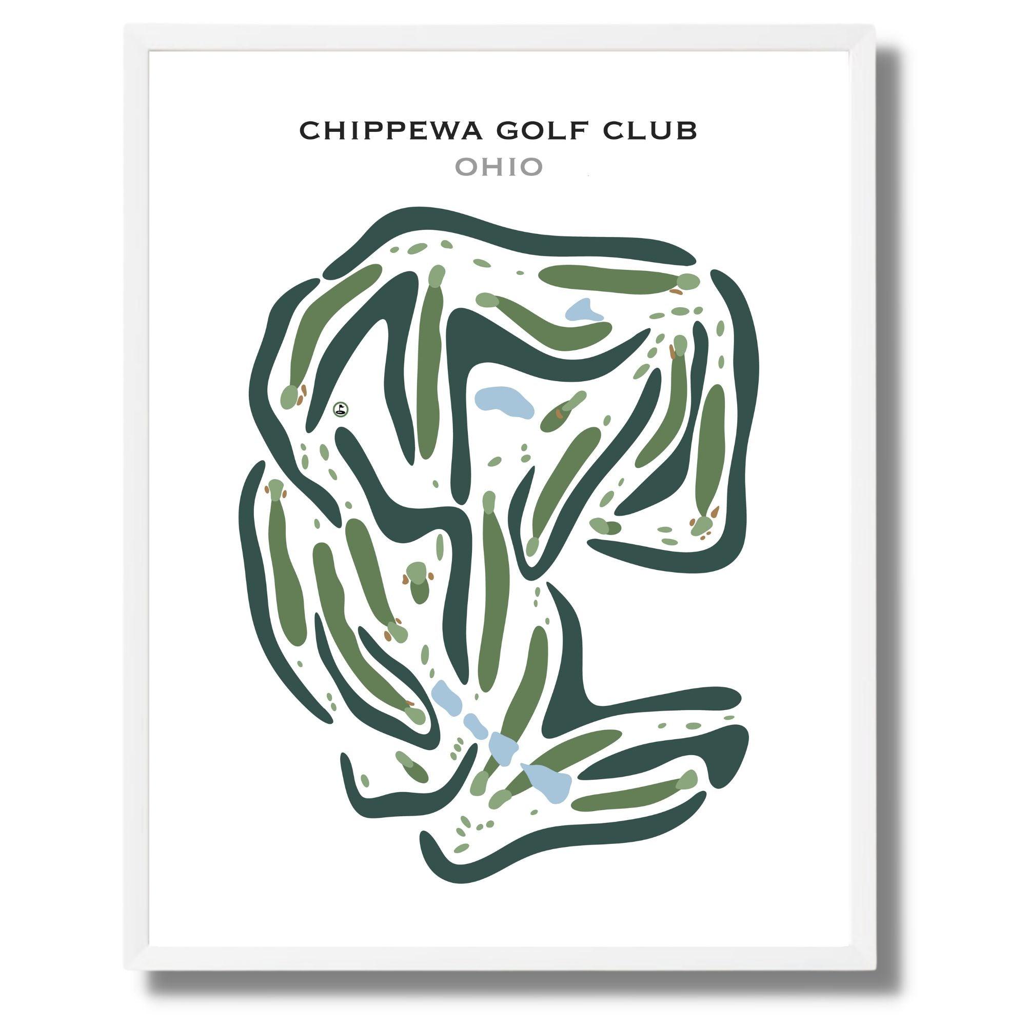 The printed art map collectibles of chippewa golf course Ohio