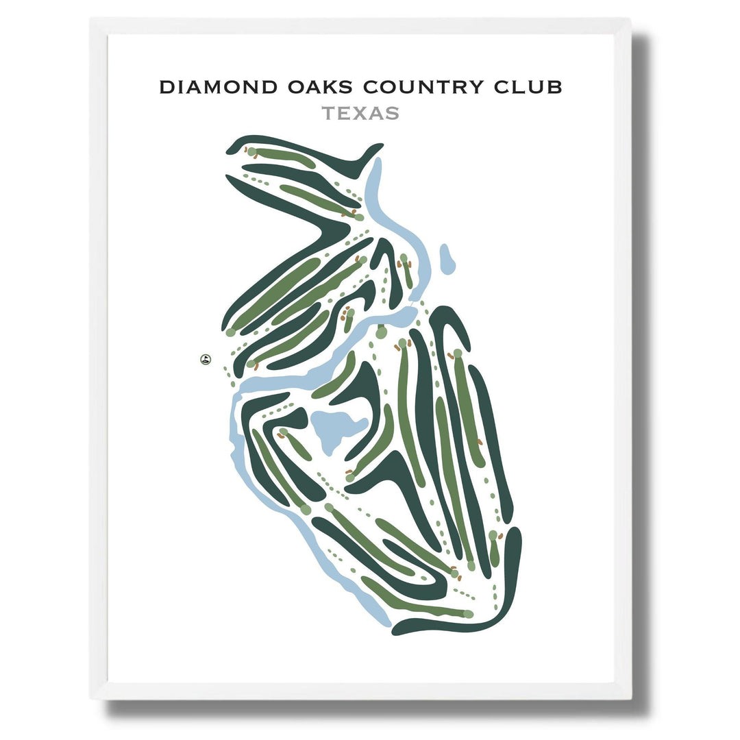 Diamond Oaks Country Club, Texas - Printed Golf Courses - Golf Course Prints