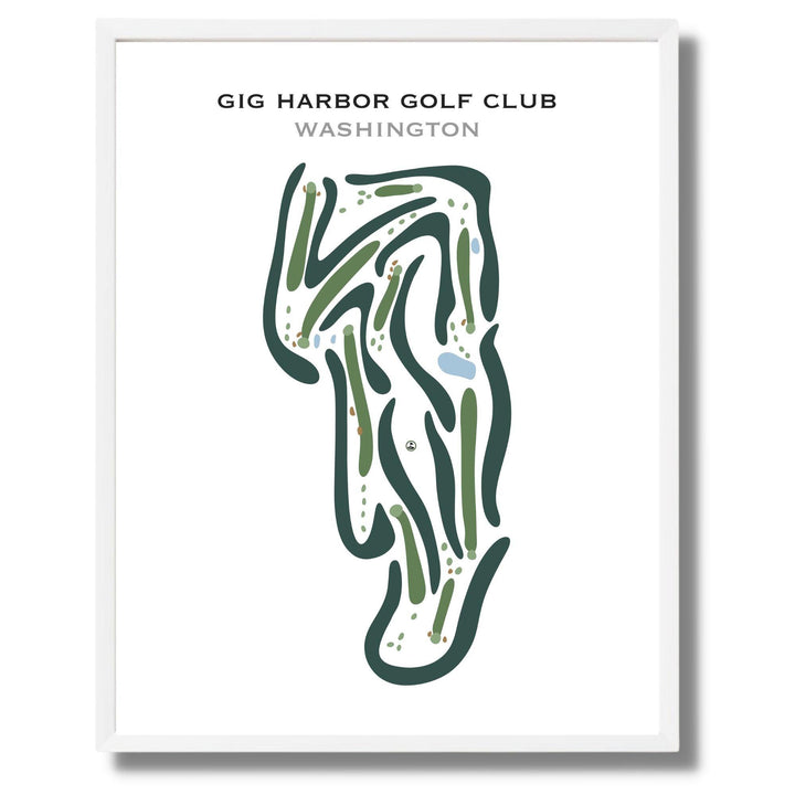 Gig Harbor Golf Club Course, Washington - Printed Golf Courses - Golf Course Prints