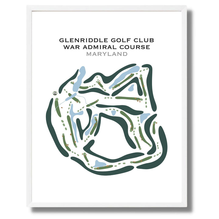 GlenRiddle Golf Club War Admiral Course, Maryland - Printed Golf Courses - Golf Course Prints