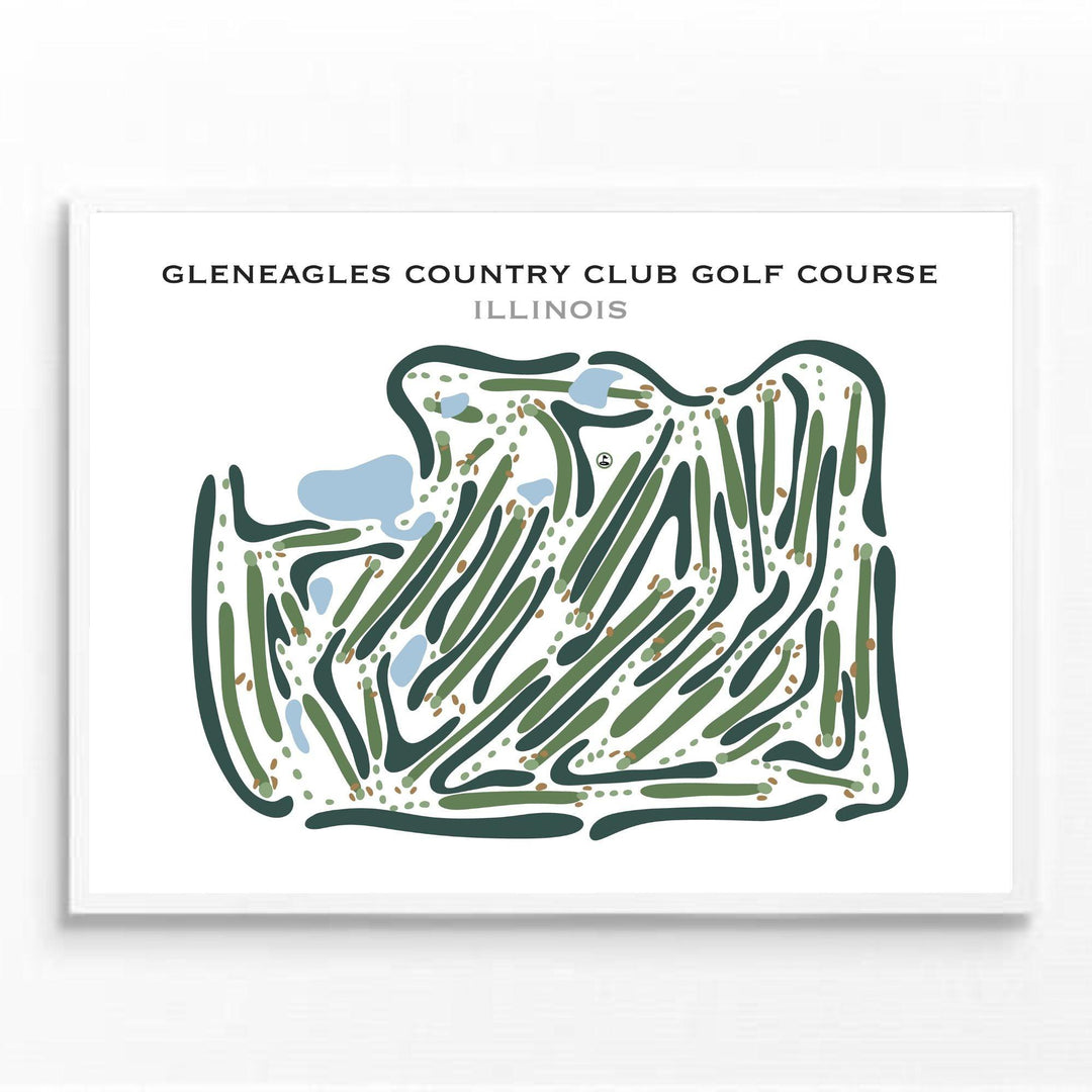 Gleneagles Country Club Golf Course, Illinois - Printed Golf Courses - Golf Course Prints