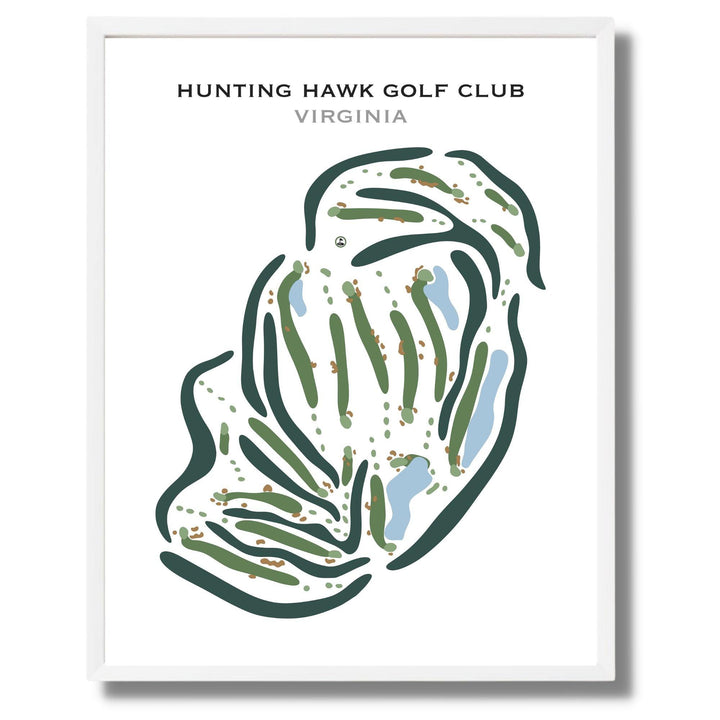Hunting Hawk Golf Club, Virginia - Printed Golf Course - Golf Course Prints