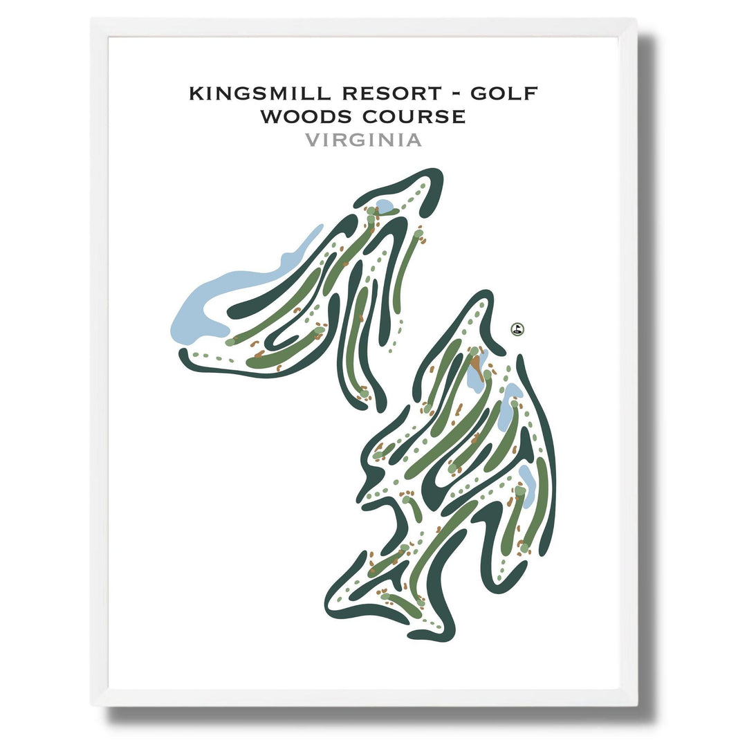 Kingsmill Resort - Golf Woods Course, Virginia - Printed Golf Courses - Golf Course Prints