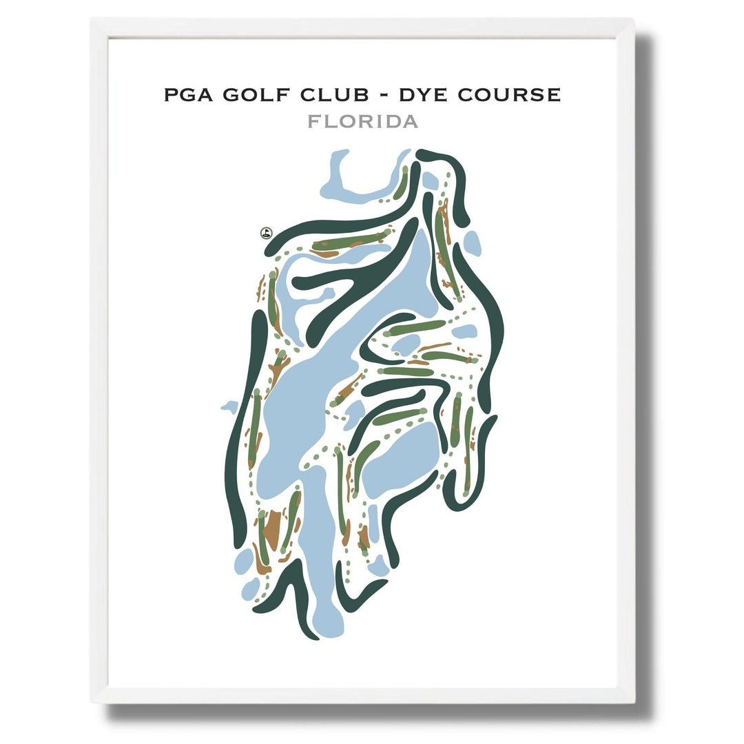 PGA Golf Club - Dye Course, Florida - Printed Golf Courses - Golf Course Prints