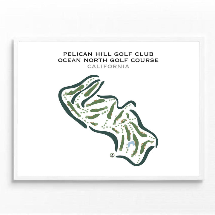 Pelican Hill Golf Club Ocean North Golf Course, California - Printed Golf Courses - Golf Course Prints