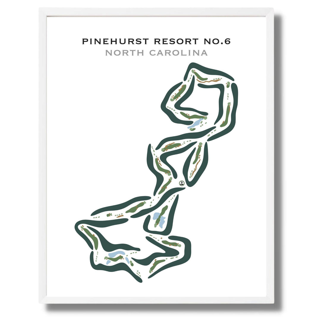 Pinehurst Resort #6, North Carolina - Printed Golf Courses - Golf Course Prints