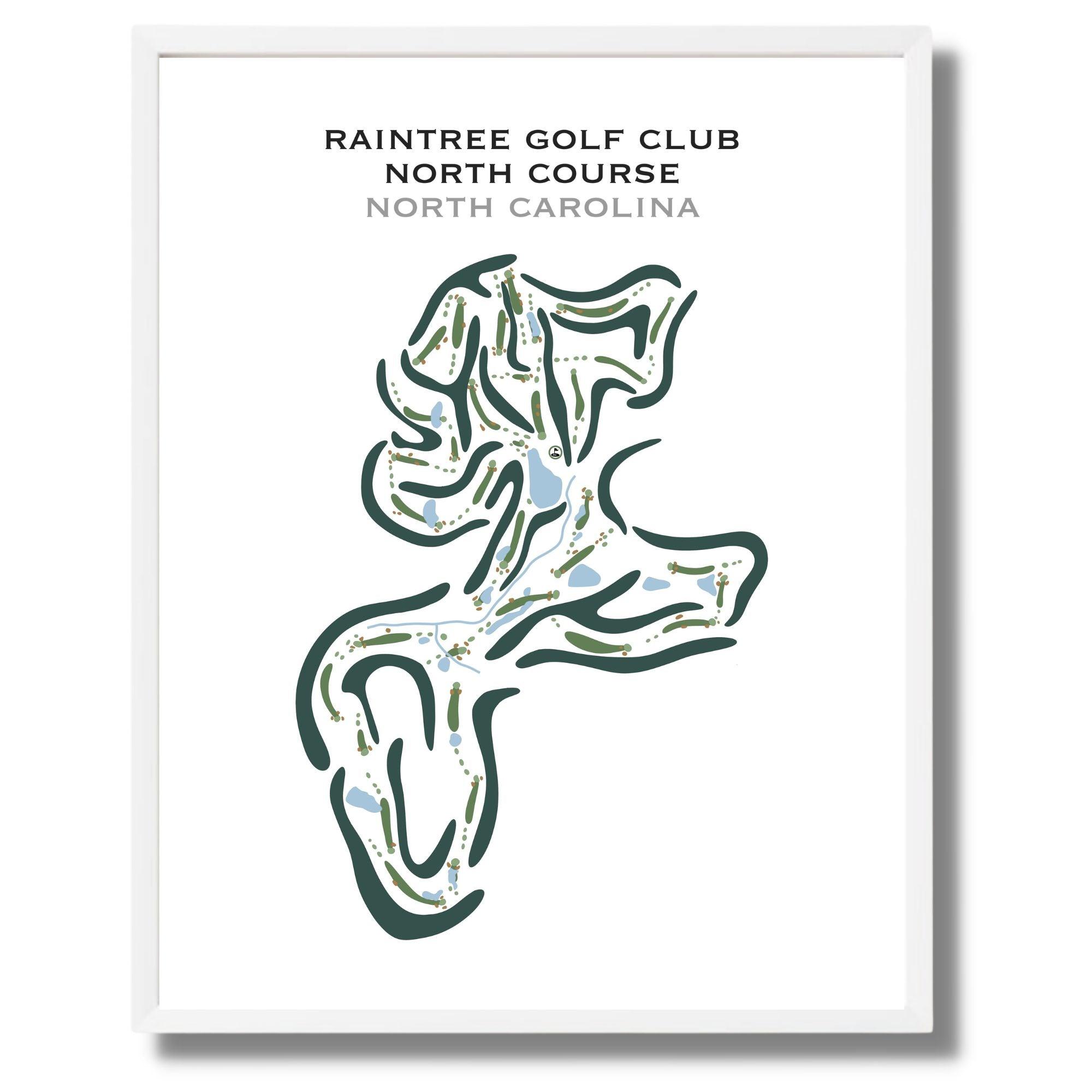Buy the best printed golf course Raintree Country Club, North Carolina Golf Course Prints