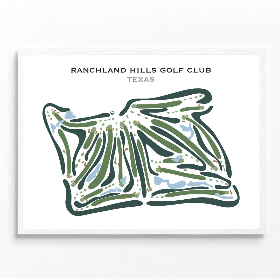 Ranchland Hills Golf Club, Texas - Printed Golf Courses - Golf Course Prints