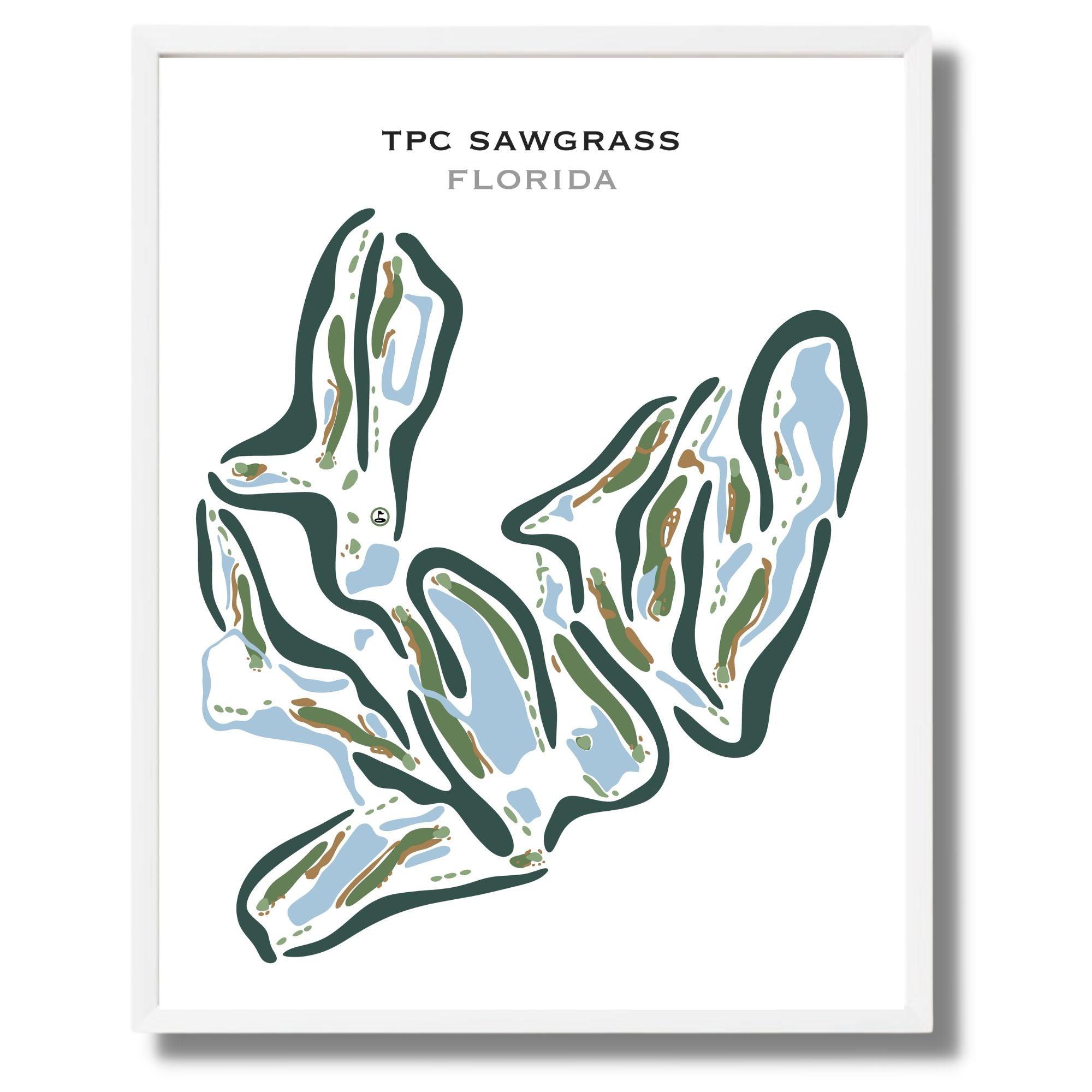 Watercolor of TPC Sawgrass Golf Course Golf Course Print Golf Course  Prints