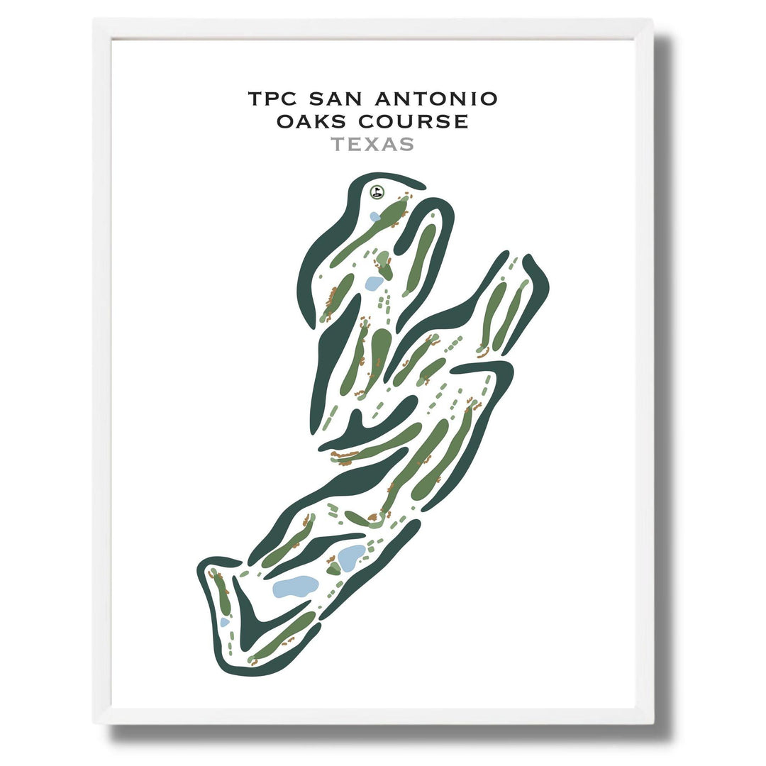 TPC San Antonio Oaks Course, Texas - Printed Golf Courses - Golf Course Prints