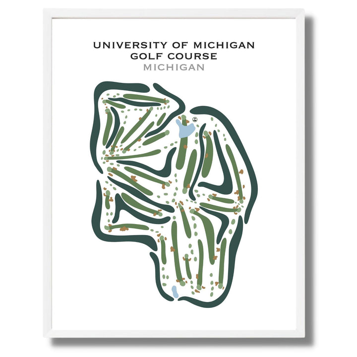 University of Michigan Golf Course, Michigan - Printed Golf Courses - Golf Course Prints