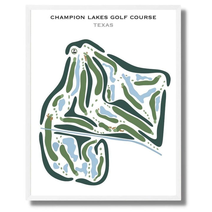 Champion Lakes Golf Course, Texas - Printed Golf Courses - Golf Course Prints