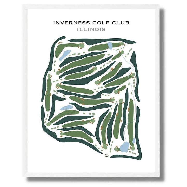 Inverness Golf Club, Illinois - Printed Golf Courses - Golf Course Prints