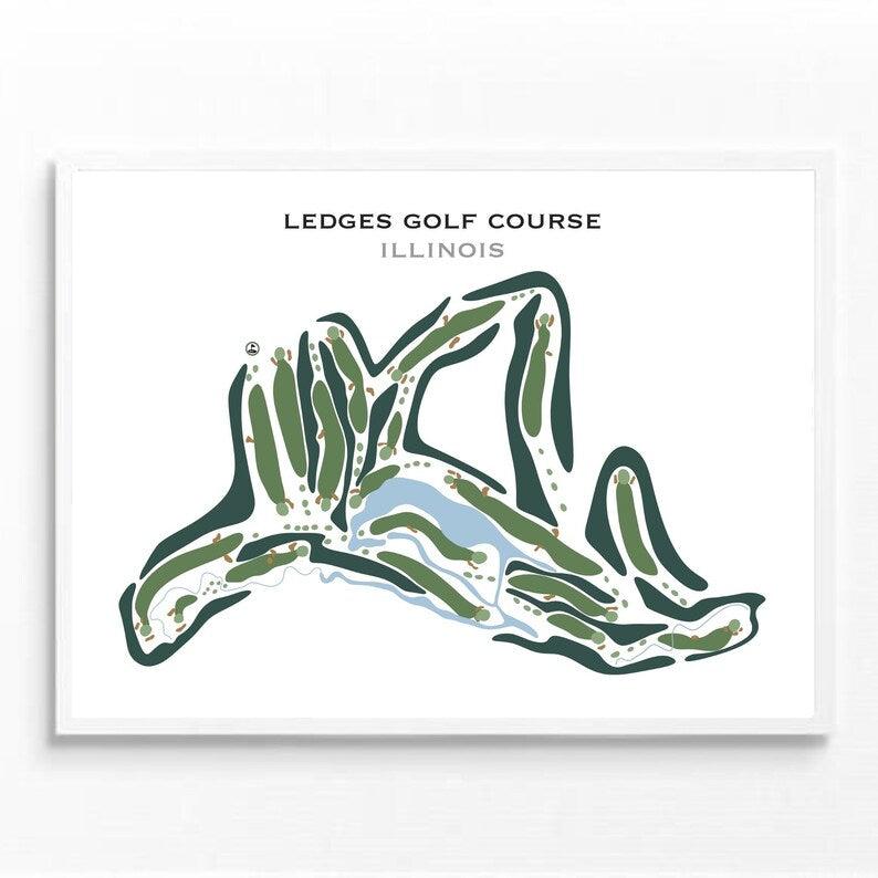 Ledges Golf Course, Illinois - Printed Golf Courses - Golf Course Prints