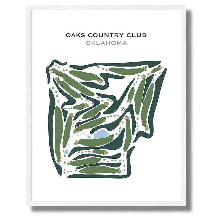 Oaks Country Club, Oklahoma - Printed Golf Courses - Golf Course Prints