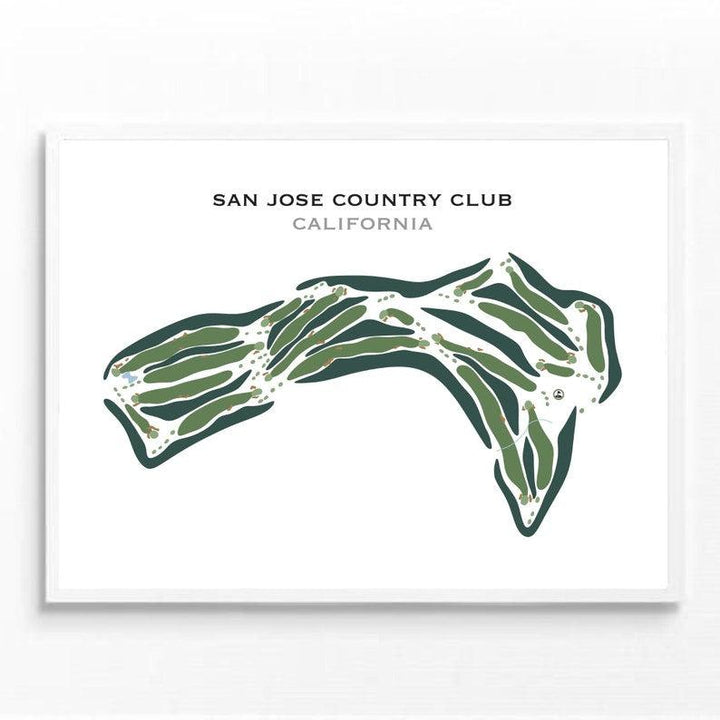 San Jose Country Club, California - Printed Golf Courses - Golf Course Prints