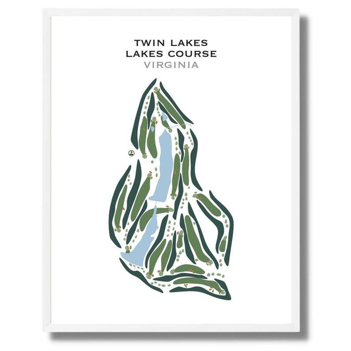 Twin Lakes Lakes Course, VA - Printed Golf Courses - Golf Course Prints
