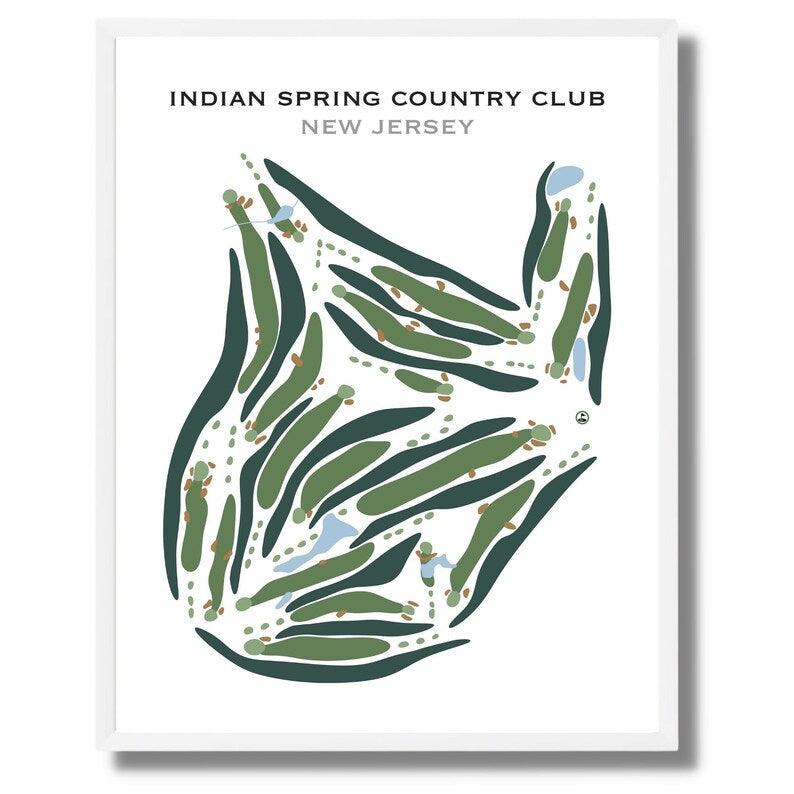 Indian Spring Country Club, New Jersey - Printed Golf Courses - Golf Course Prints