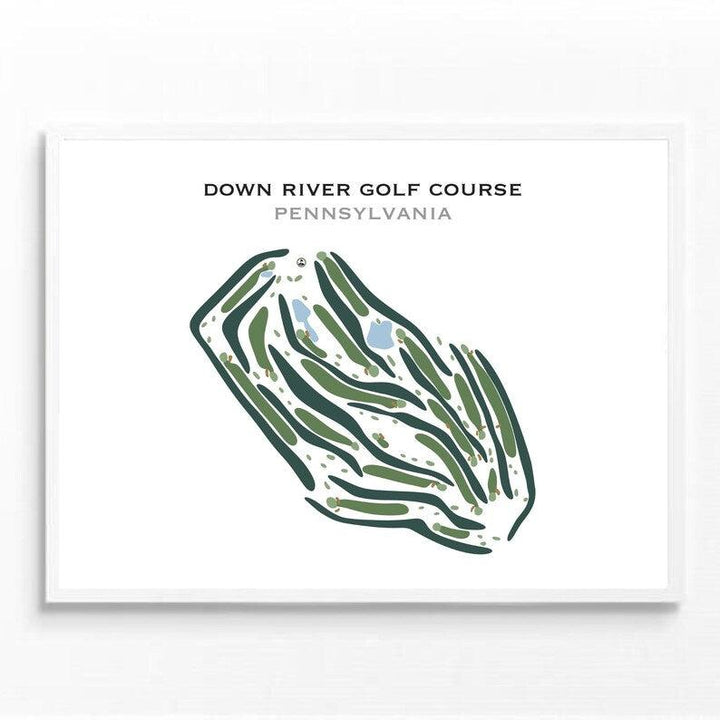 Down River Golf Course, Pennsylvania - Printed Golf Courses - Golf Course Prints