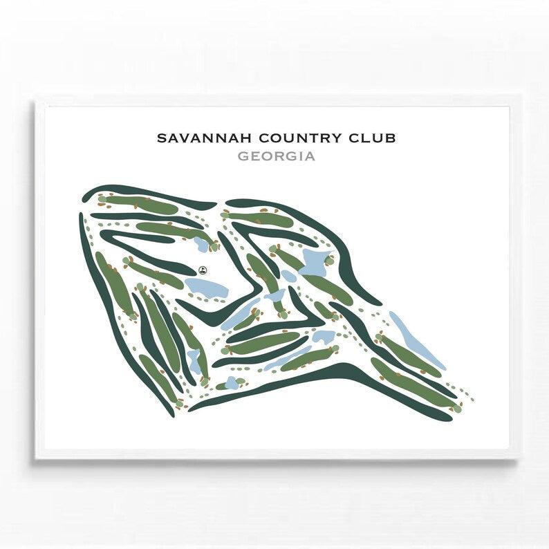 Savannah Country Club, Georgia - Printed Golf Courses - Golf Course Prints