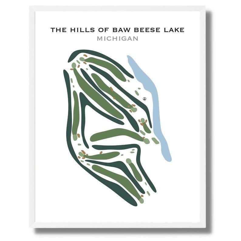 The Hills of Baw Beese Lake, Michigan - Printed Golf Courses - Golf Course Prints