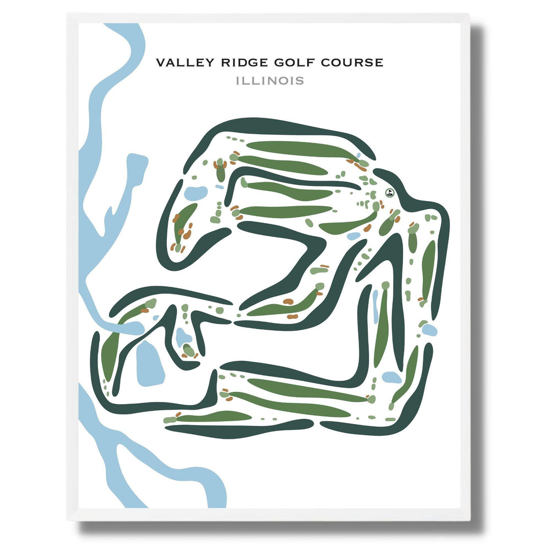 Valley Ridge Golf Course, Illinois - Printed Golf Courses - Golf Course Prints