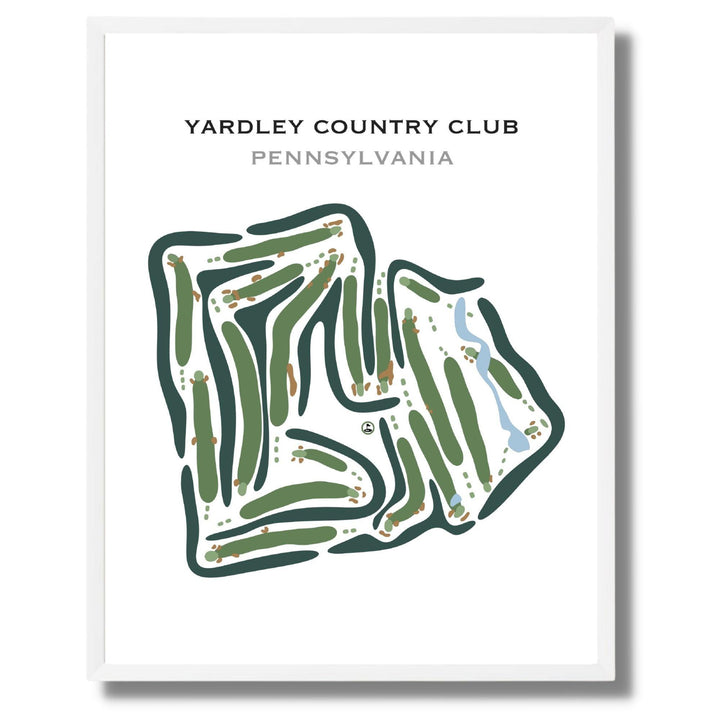 Yardley Country Club, Pennsylvania - Printed Golf Courses - Golf Course Prints